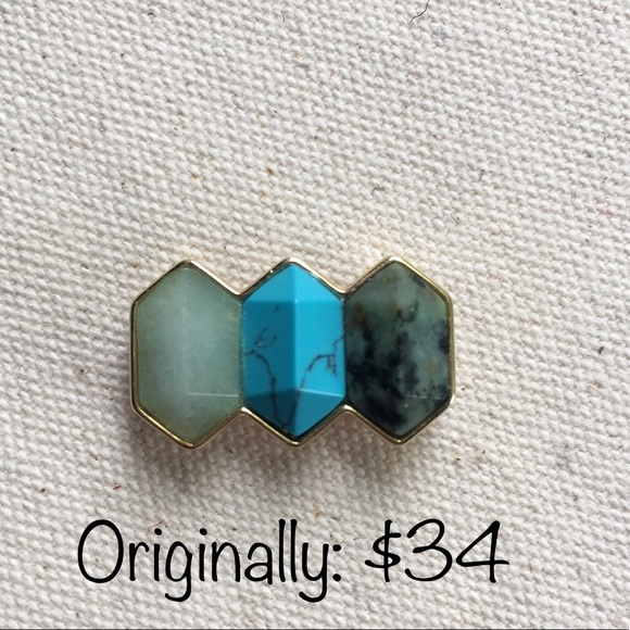 Triple stone focal point charm - Picture 1 of 2